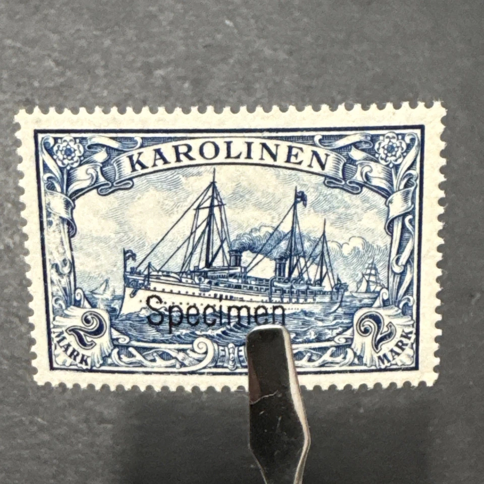 1900 Islas Carolinas MLH Imperial Yacht Espécimen Firmado Raro Estampilla Coleccionable Foto 4 de 4