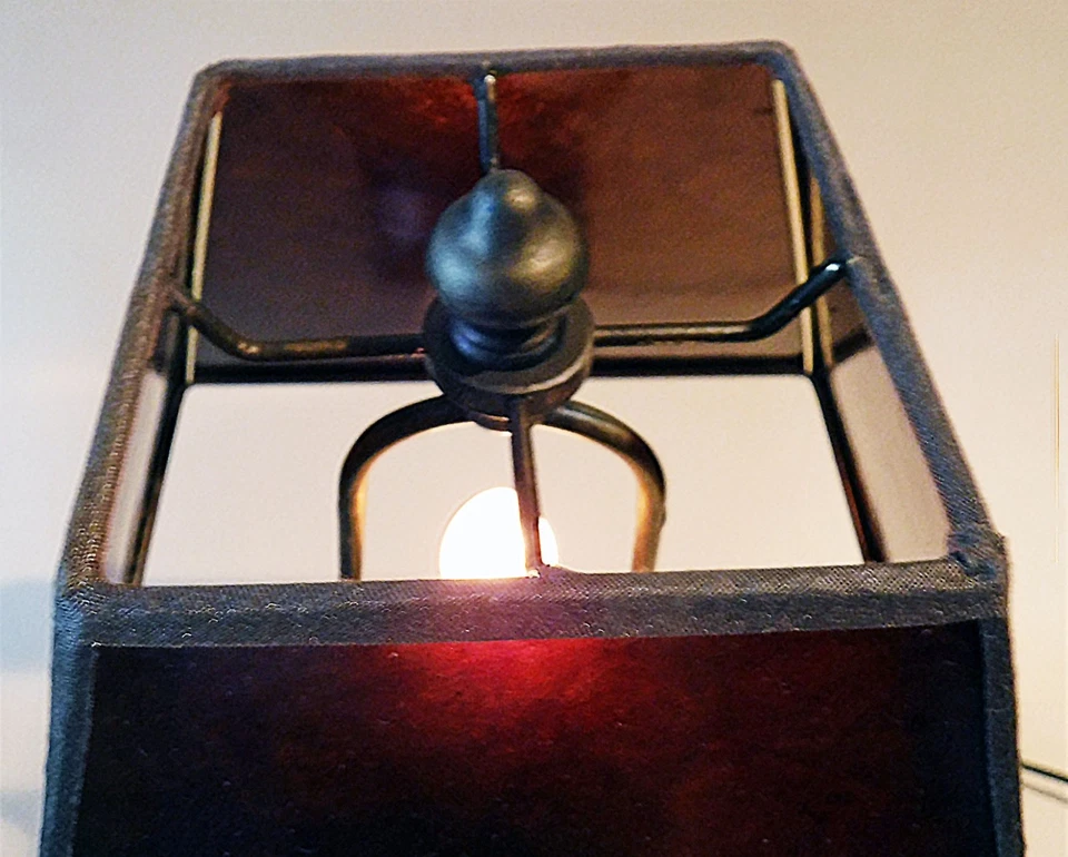 Antique Nautical Arts & Crafts Ship's Wheel Brass Mica Table Accent Lamp, 1915 - Image 3 of 4