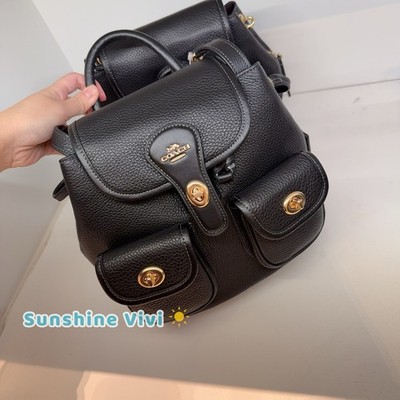NWT Coach Hadley Backpack CBH09 Refined pebble leather Black