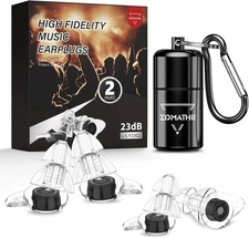 2 Pairs High Fidelity Concert Ear Plugs, Silicone Ear Plugs for Noise Reduction,