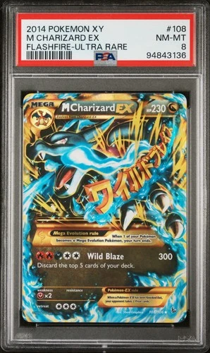 Pokemon M Charizard EX 108/106 Secret Rare XY Flashire 2014 PSA 8 NM-M