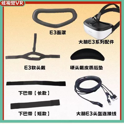 For DPVR E3/E3C/VRE3 VR Head Strap Foam Mask Head Pad Cable Replacement Parts