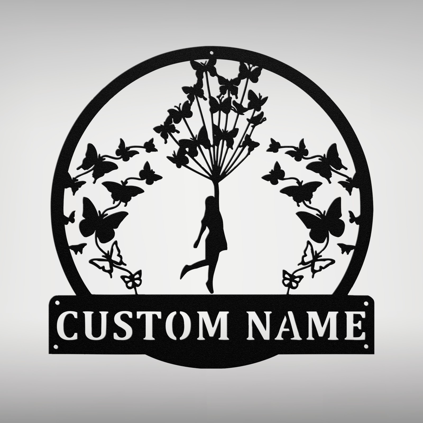 Personalized Flying with Butterflies Metal Sign Home Decor Butterfly Lovers Gift