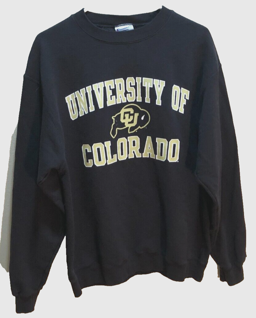 Colorado Buffaloes NCAA Vintage 90s Big 12 Champion Eco Black Sweatshirt L