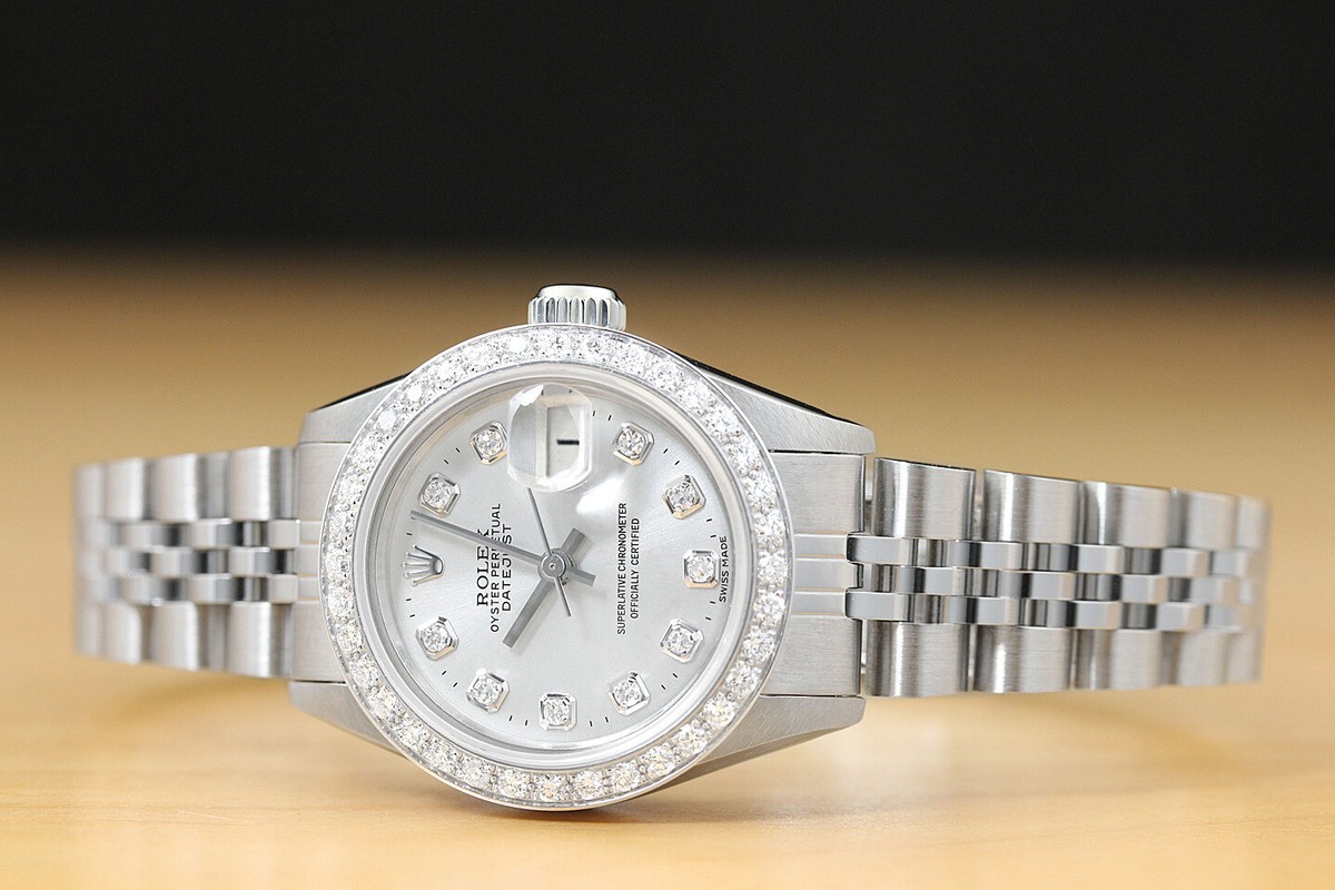 まいさん専用 LADIES ROLEX DATEJUST 69174 QUICKSET SILVER DIAMOND 18K WHITE GOLD