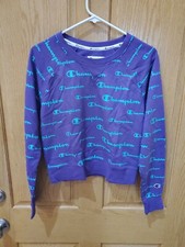 Champion Women's Campus French Terry Purple Hoodie Sz Small