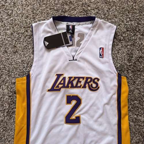 Rare Adidas Authentic Los Angeles Lakers Derek Fisher #2 Jersey Mens 52 2XL NEW - Picture 2 of 9