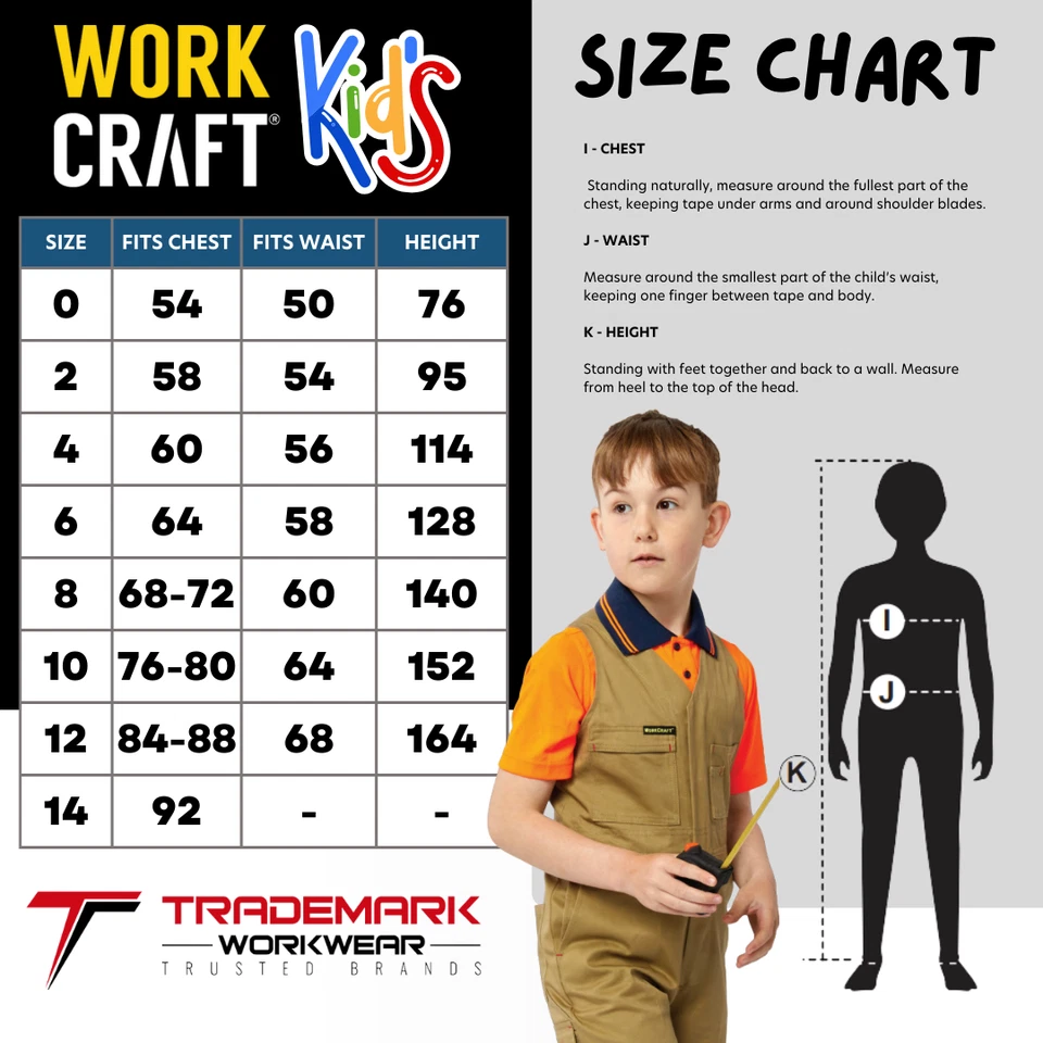 Workcraft Kids Cotton Drill Work Overalls, Pants, Shorts Size 0-12 - image 2 of 2
