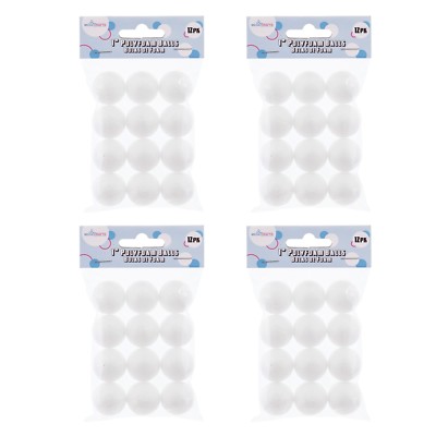 Mega Crafts 48 Pcs Poly Craft Foam 1'' Inch Ball Polystyrene Ball For Art& Craft