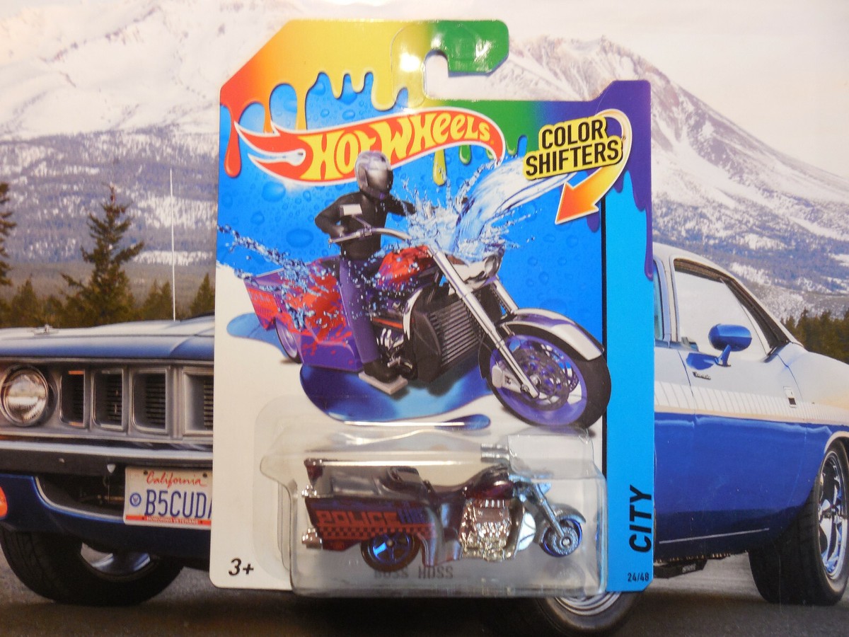 2014 Hot Wheels Boss Hoss MOTORCYCLE Color Shifters City