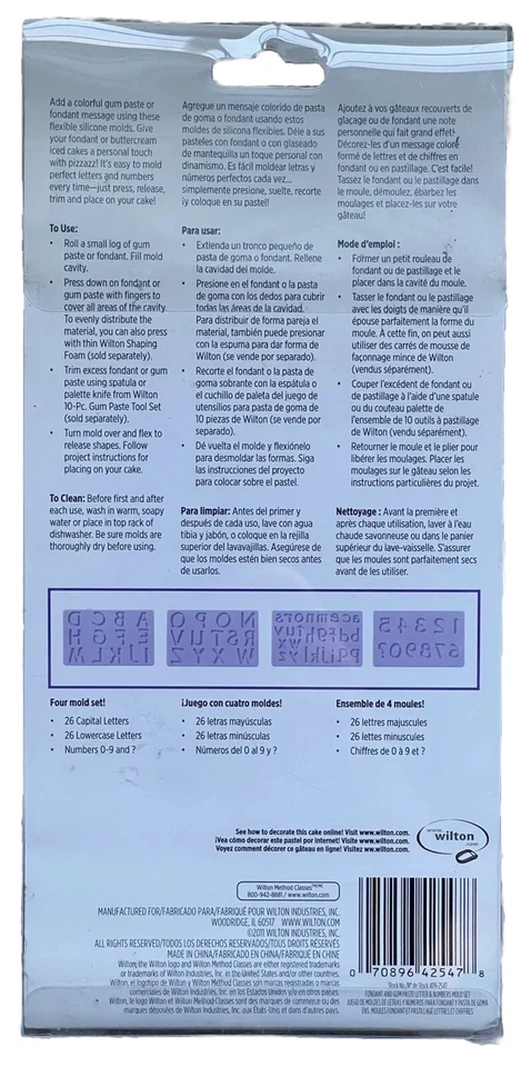 WILTON FONDANT & GUM PASTE MOLDS (4 SETS) 26-UPPER & 26-LOWER CASE/0-9 &?-NEW - Image 2 of 4