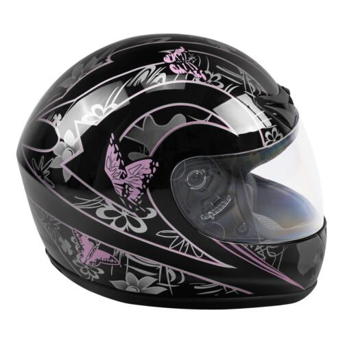 DOT Adult Women Pink Butterfly Full Face Motorbike Sport Race Helmet S M L XL - Picture 6 of 11