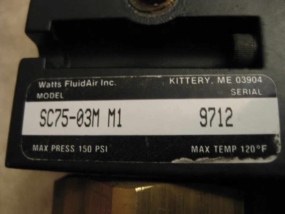Watts SC75-03M M1 & F71-03WJ & F75-03WG & Series 2 CompAir Coil Regulator Filter - Image 3 of 4