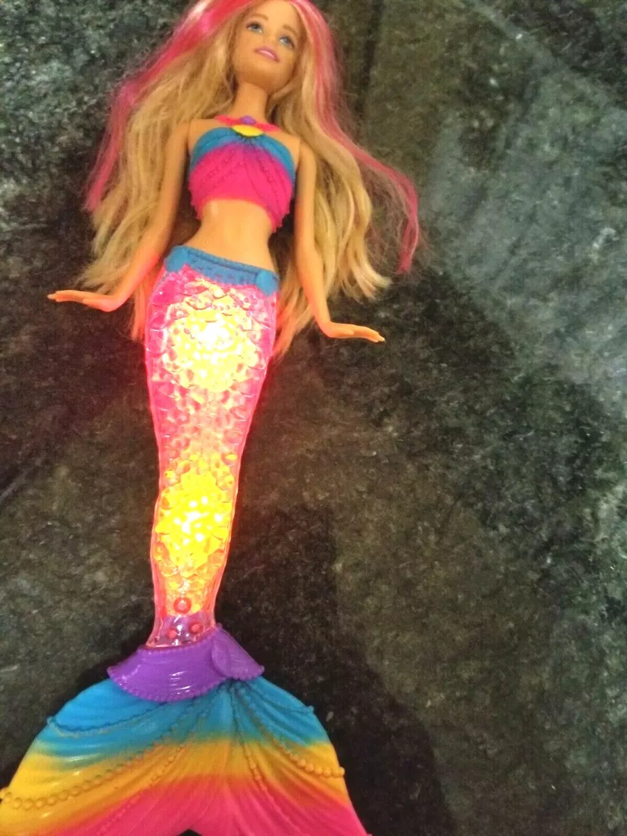  Barbie Mermaid Doll with Light-Up Rainbow Tail, Barbie