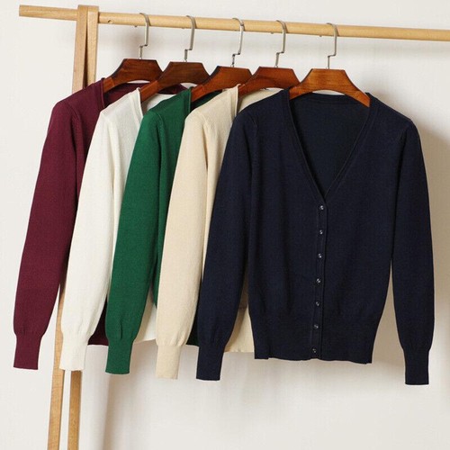Womens Cardigan Long Sleeve Ladies Knitted Sweater Jumpers Cardigans Outwear Top - Bild 3 von 22