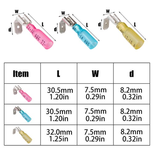 50/140PCS Piggyback Heat Shrink Quick Disconnect Terminal Wire Crimp Connectors - Picture 2 of 12