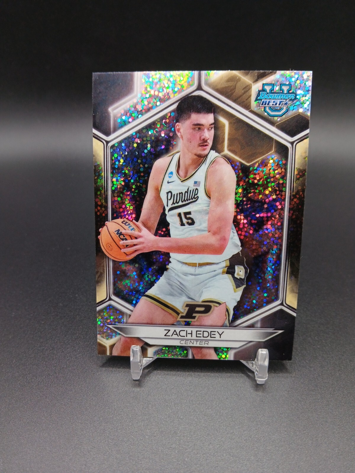 2023-24 Bowman Best University U Speckle Refractor #74 Zach Edey Rookie Card RC