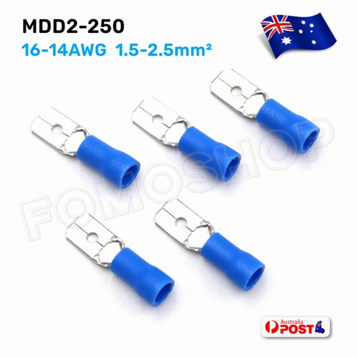 100pcs Insulated Spade Crimp Terminal Kit Cable Electrical Wire Splice Connector - Picture 22 of 26