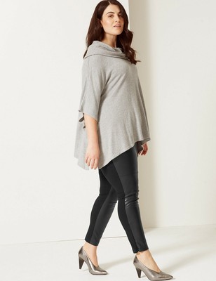 M\u0026S Curve Leather Look High Rise Ponte 