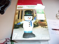 GIANT 7' LIGHTED SNOWMAN INFLATABLE AIRBLOWN LIGHTS UP CHRISTMAS INDOOR OUTDOOR