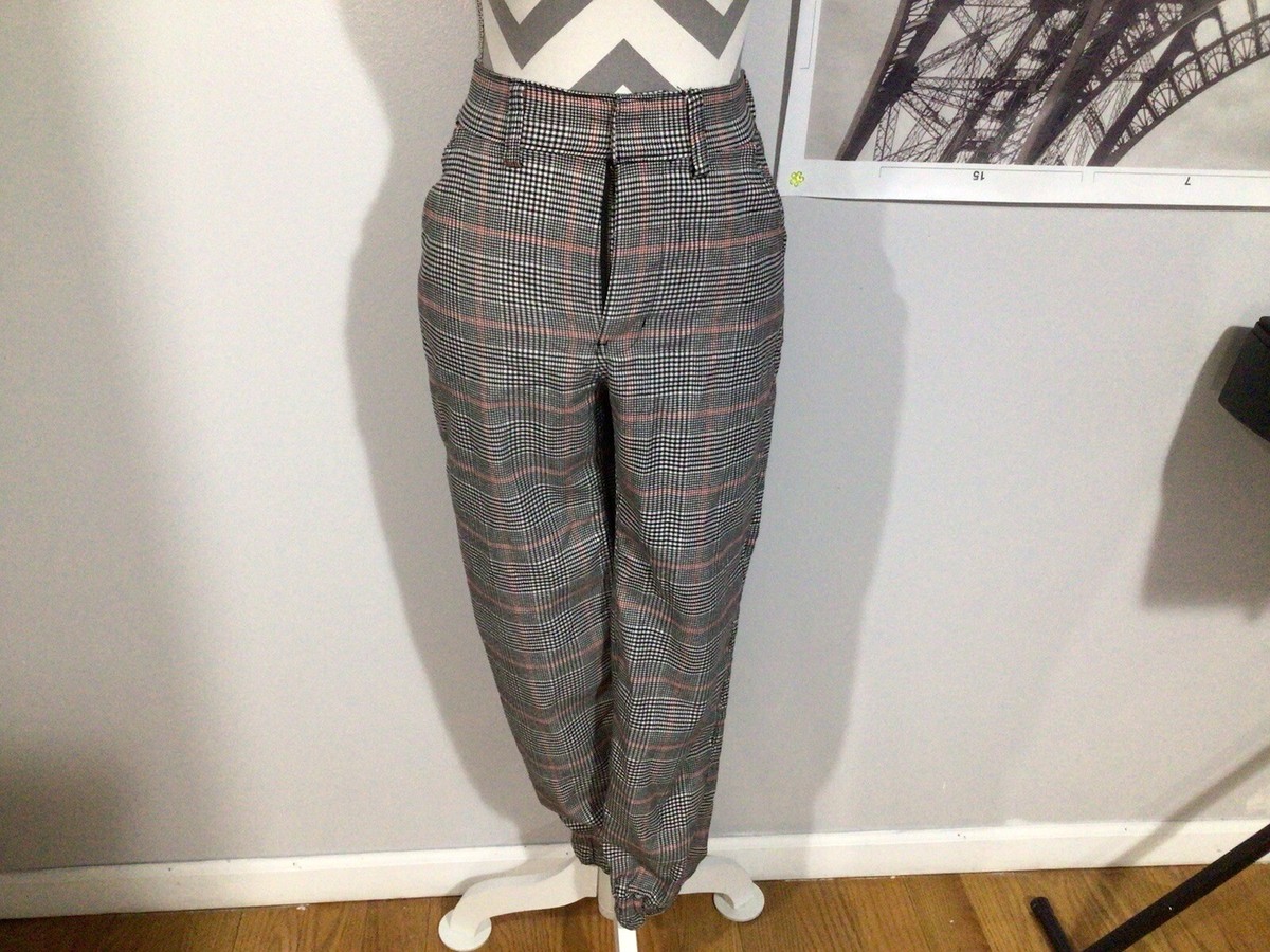 good's shop様 Hollister Plaid Ultra High Rise Jogger Pockets Casual Pants XS W22