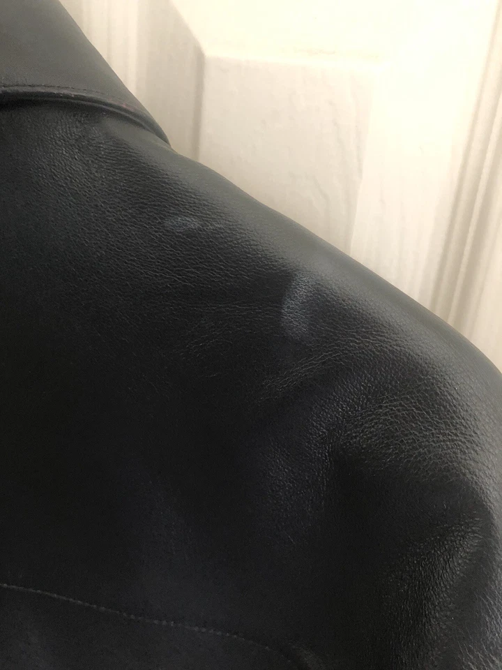 Juliano Celini Black Leather Full Zip Jacket Men’s Size Large Fast Ship READ - Image 3 of 4