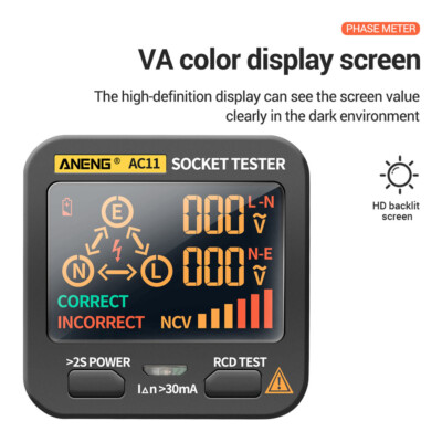 Multi-function Non-Contact LED Digital Socket Detector Electricity Voltage Meter