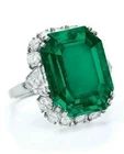Cocktail Green Emerald & Lab Created Diamond 14K White Gold FN Engagement Ring