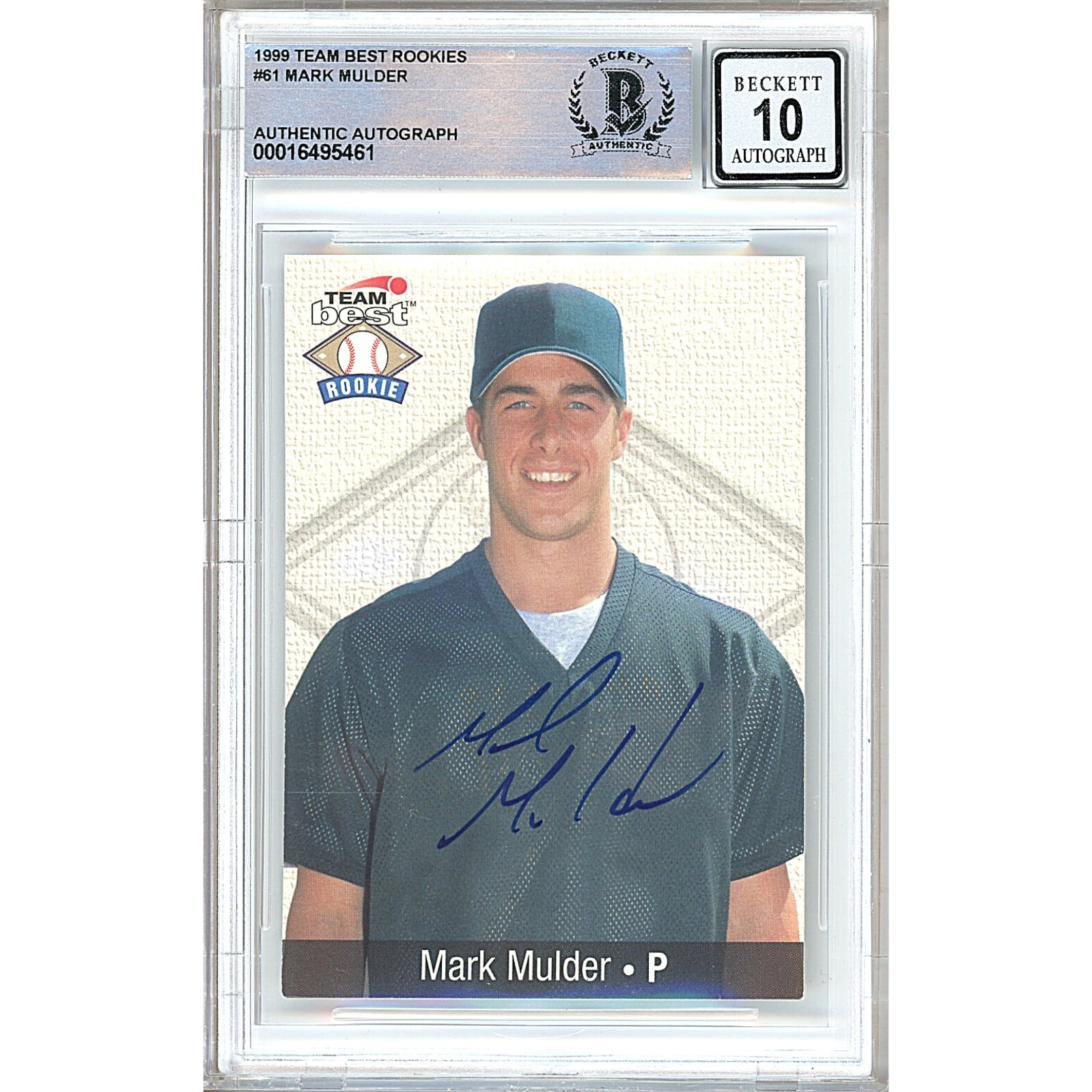 Mark Mulder Oakland Athletics 1999 Team Best Card A's Signed BGS Auto 10 Slab RC
