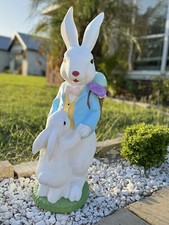 NEW 33" Dad Bunny W/Basket of Light Up Easter Eggs  Baby Decor Outdoor/Indoor