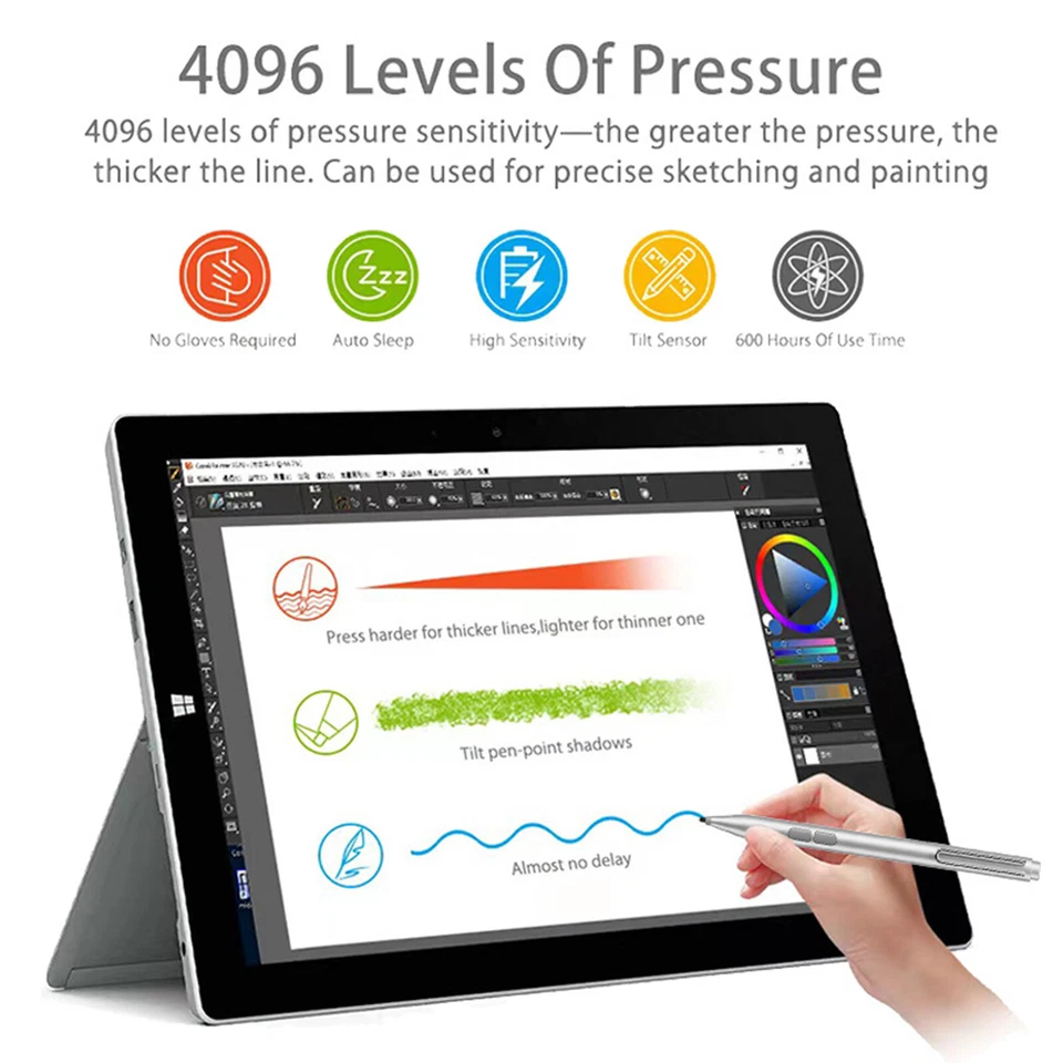 Tablet Stylus Pen For Microsoft Surface Pro 3 4 5 6 7 8 9 Go X Book Laptop Pen - Image 4 of 4