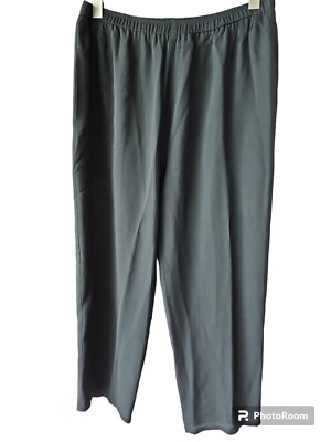 Harari Pants Womens L Black 100% Silk Lightweight Flowy Draped Lagenlook