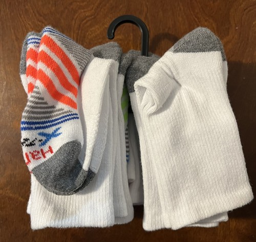 Hanes Premium X-Temp Boys White Crew Socks 5 Pairs Cushioned Size Small 4.5-8.5 - Picture 3 of 4