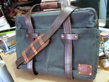 vintage Will Leather Goods Satchel leather Canvas Briefcase Messenger  (on sale)