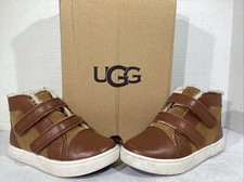 UGG Toddler Size 11 Chestnut Suede Leather Rennon II Hi Top Sneakers AJ-430
