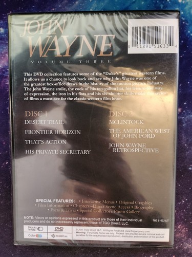 John Wayne Collection Volume 3 (DVD, 2011) - Three DVD Western - Picture 2 of 2