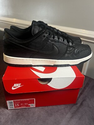 Nike Dunk Low Black Canvas -Size 15
