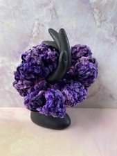 Crochet Scrunchie Purple Handmade Ponytail Velvet Elastic Hairtie Women Hair