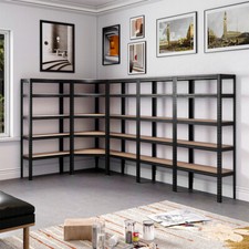 5 Bay Corner Racking/Shelving Unit 5 Tier Heavy Duty Garage Shop Storage Racks