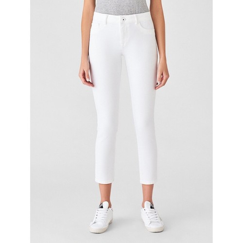 DL1961 Florence Skinny Mid Rise Instasculpt Ankle Jeans White Porcelain Size 24