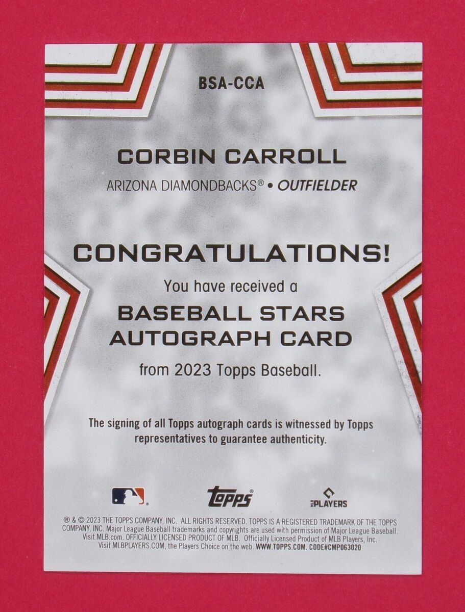 2023 Topps Corbin Carroll RC Baseball Stars Autograph Card 2023 Topps Corbin Carroll RC Baseball Stars Autograph Card