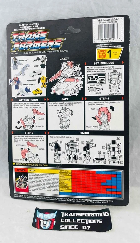 Transformers Original G1 1989 Legends Jazz MOSC Sealed - Image 3 of 3