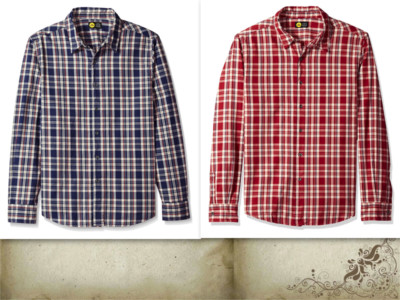 NWT Blue OR Cranberry Men's Life is Good Button Up Plaid LS Shirt