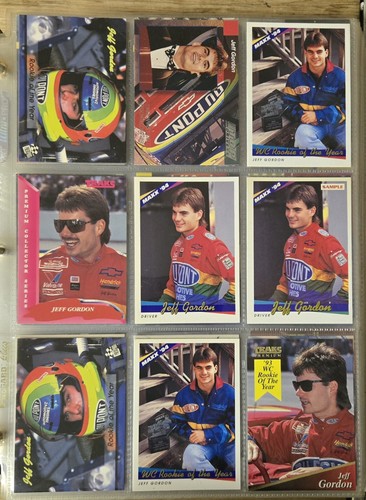 BINDER FULL OF 492 RAREST VINTAGE NASCAR WINSTON CUP COLLECTOR JEFF GORDON CARDS - Picture 2 of 9