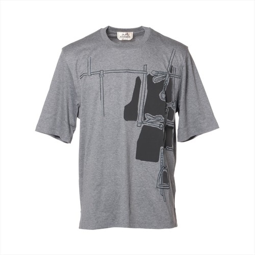 Hermès Arne Anne Gouache Cotton T-shirt M Men's Gray H467930HA