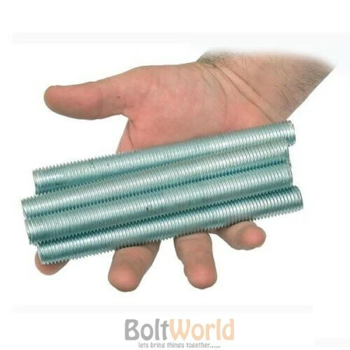 BOLT WORLD M10 / 10mm STEEL THREADED METRIC BAR THREAD STUDDING ROD RESIN ANCHOR STUD ZINC