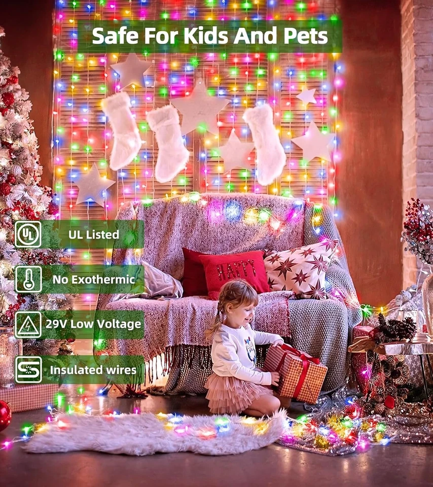 1500 LED 492FT Christmas Lights, Green Wire, Timer & Memory, Multicolor - Image 4 of 4