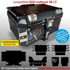 Kit adesivi COMPATIBILI bauletto top case GIVI 58 LT 2017 BMW R1200 R1250 GS T1