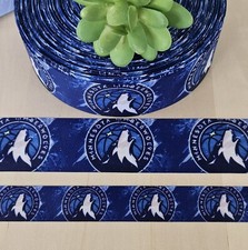 7/8  1.5" 1 YD Minnesota Timberwolves Grosgrain Ribbon Wolves T-Wolves Ribbon