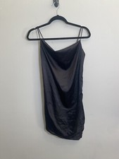 Pretty Little Thing Women's Black Mini Dress Sinched Side Womens Size 12